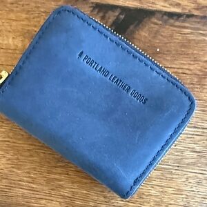 Portland Leather Navy Blue Zip Wallet
